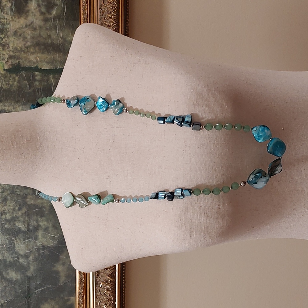 Turquoise Color Necklace 32"